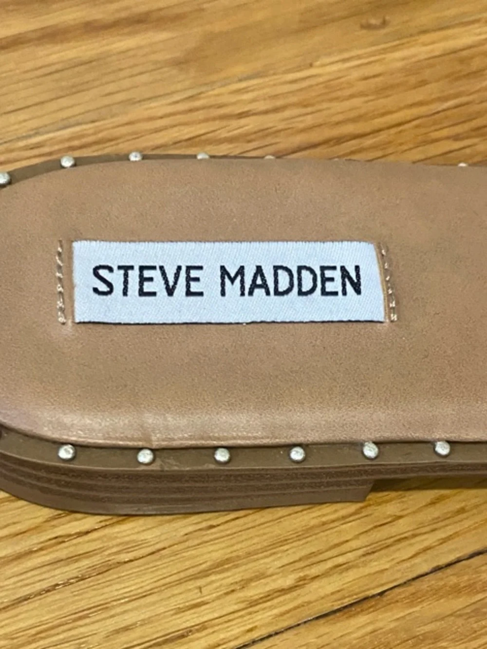 Steve Madden Black Slide Sandals with Silver Accent